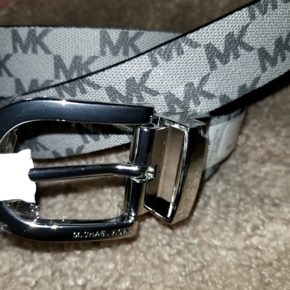 Women's MK belt small Grey black white